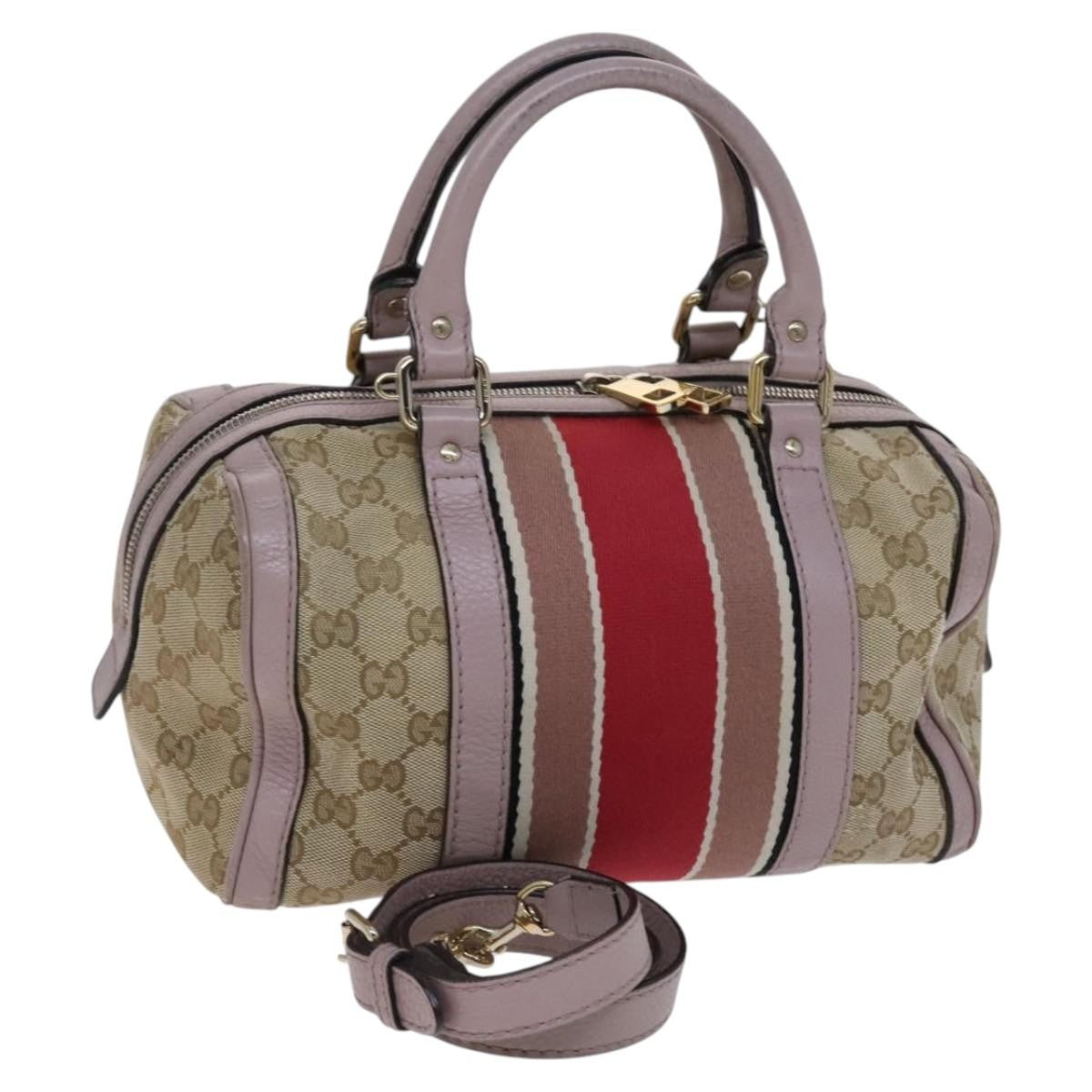 Gucci Vintage Web Boston Bag GG Canvas, BEIGE, CANVAS, Travel bag