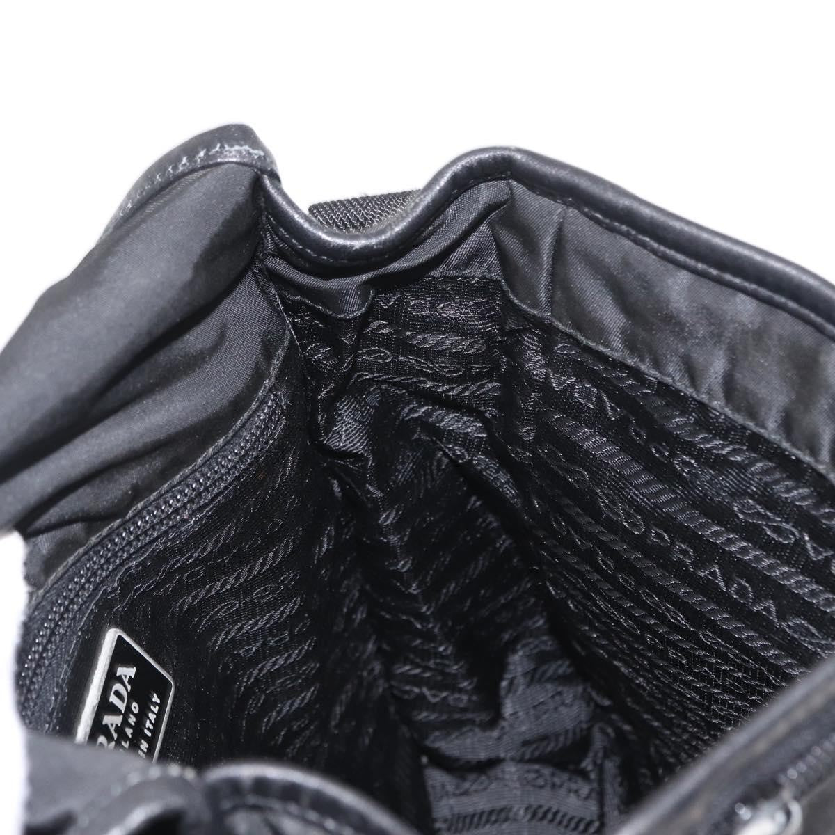 Prada Logo Flap Messenger Bag Tessuto, Black, Nylon, Shoulder Bag