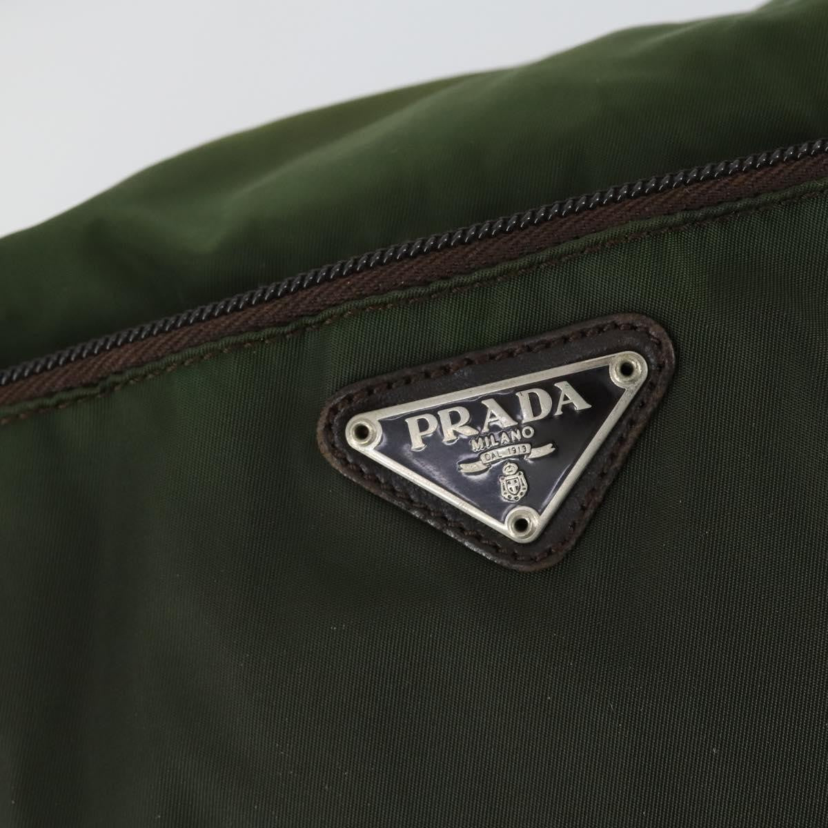 Prada Vintage Shoulder Bag Nylon and Leather, GREEN, NYLON, Shoulder bag