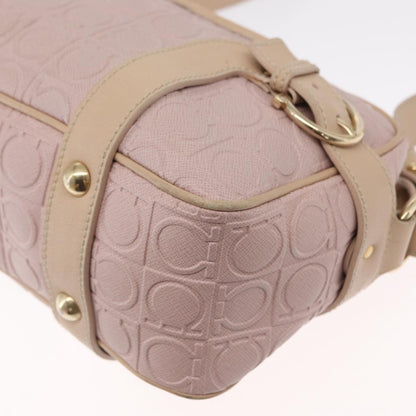 Salvatore Ferragamo Gancini Shoulder Bag Leather, PINK, LEATHER, Shoulder bag