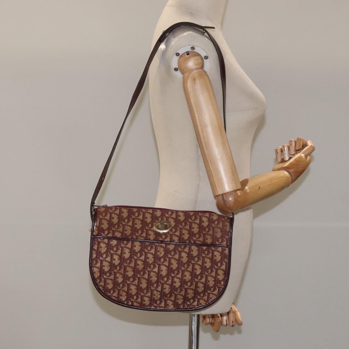 Christian Dior Vintage Trotter Shoulder Bag Canvas, RED, CANVAS, Shoulder bag