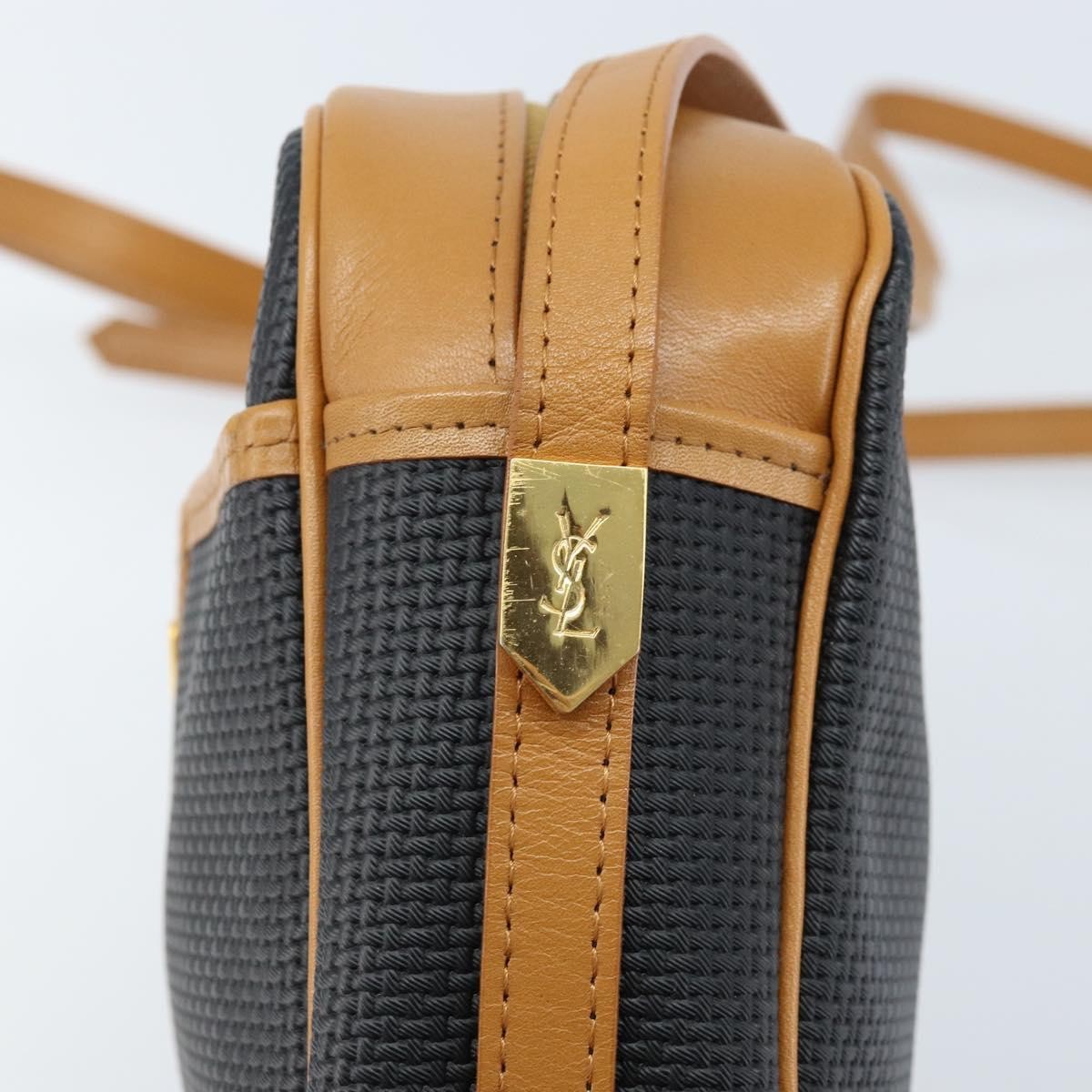 Saint Laurent Vintage Shoulder Bag Canvas, Navy, Canvas, Shoulder Bag