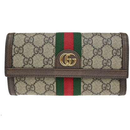 Gucci Ophidia Continental Wallet GG Coated Canvas, BROWN, CANVAS, Wallets