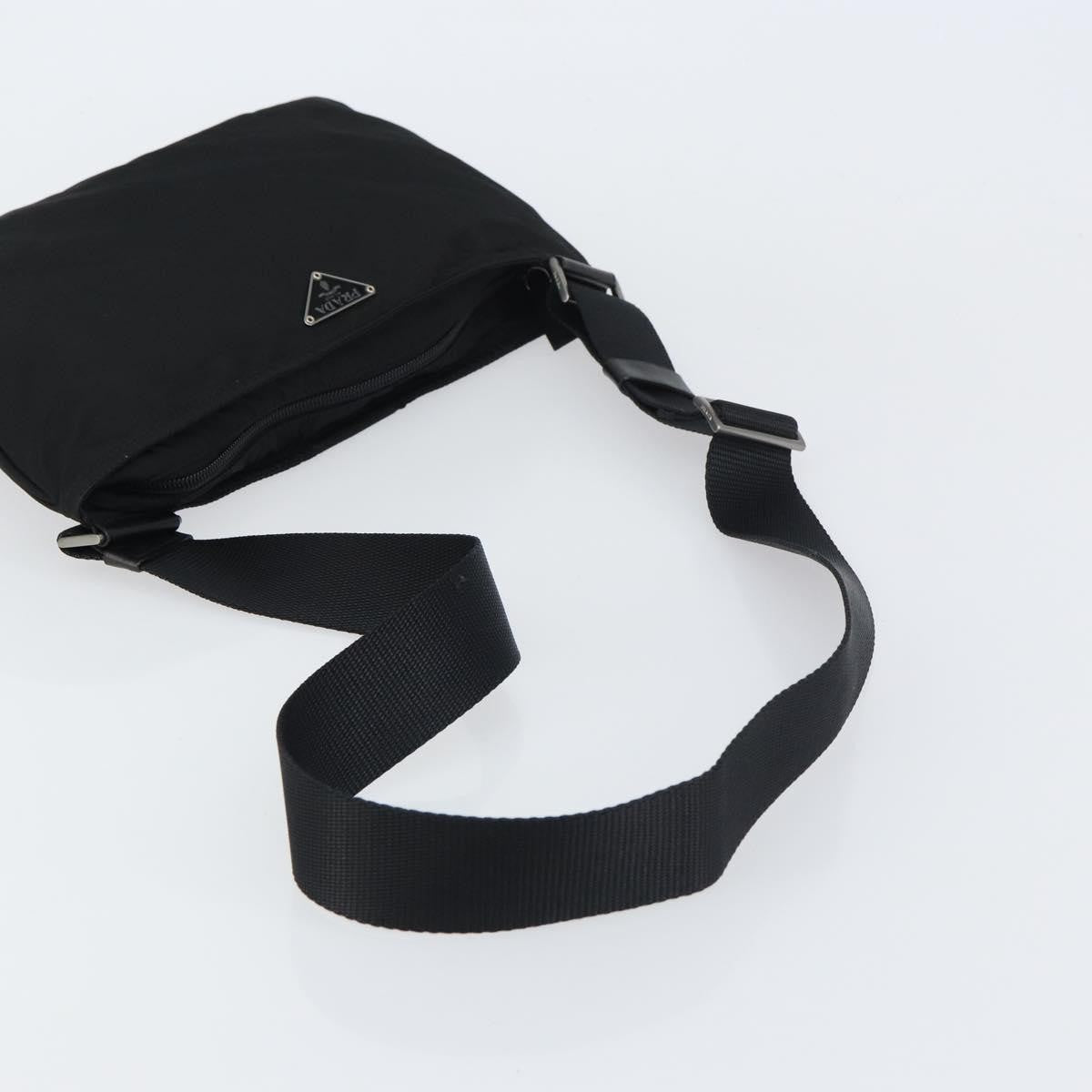 Prada Flat Messenger Bag Tessuto, BLACK, NYLON, Shoulder bag