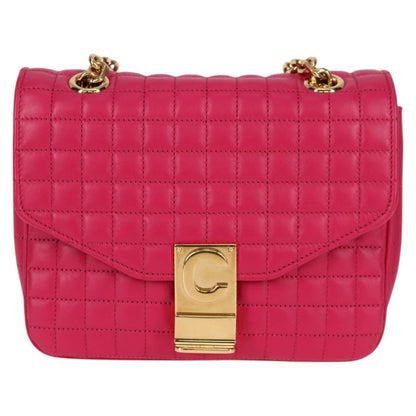 Celine C Bag Quilted Leather, PINK, LEATHER, Handbag