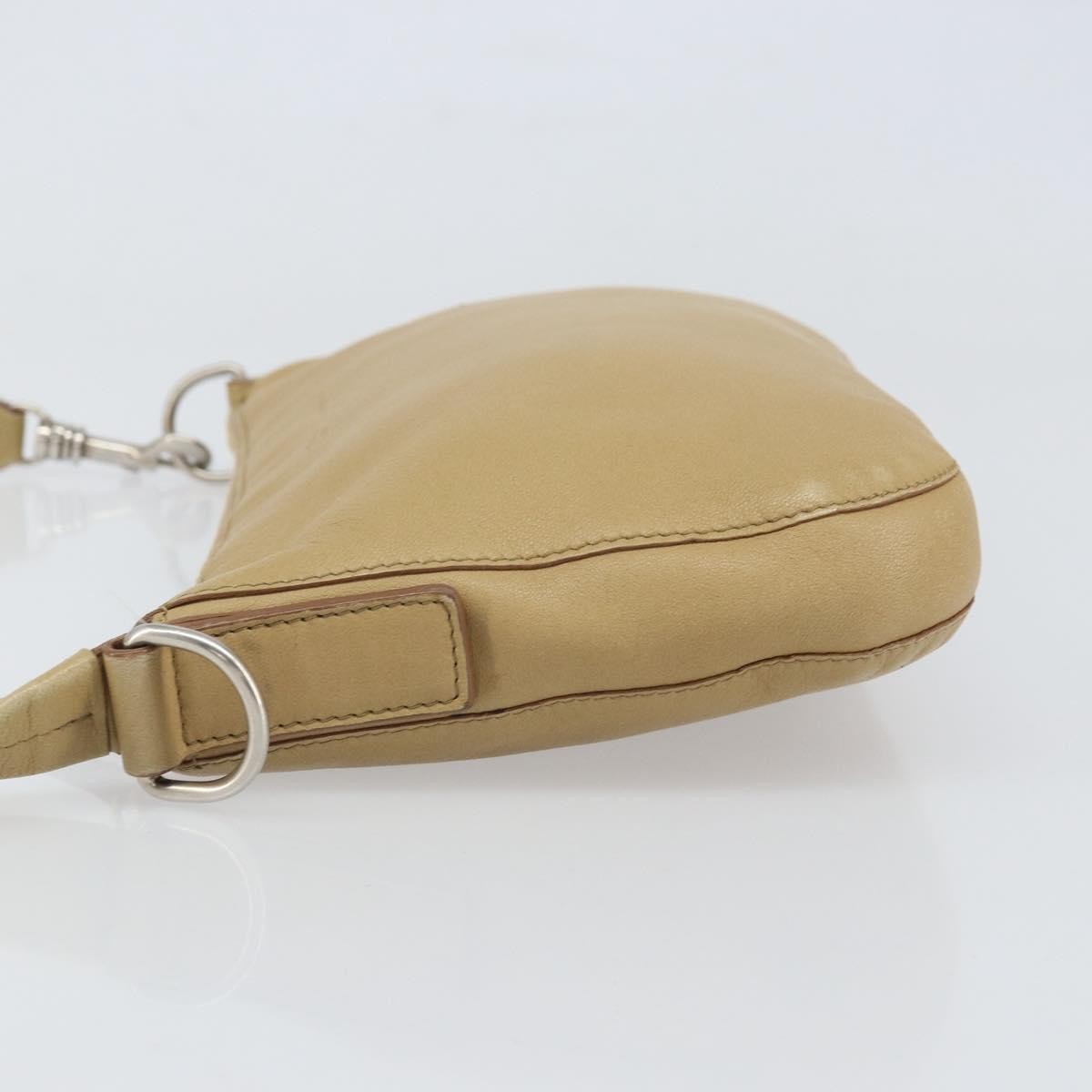 Celine Vintage Shoulder Bag Leather, BEIGE, LEATHER, Shoulder bag