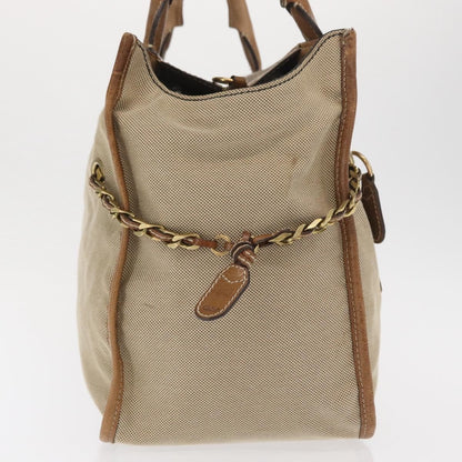 Chloe Harley Handbag Canvas with Leather, BEIGE, CANVAS, Handbag