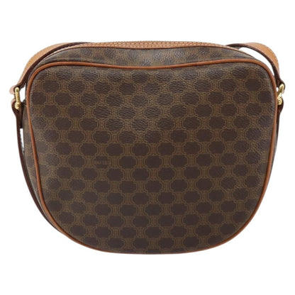 Celine Vintage Macadam Shoulder Bag Canvas and Leather, BROWN, CANVAS, Shoulder bag