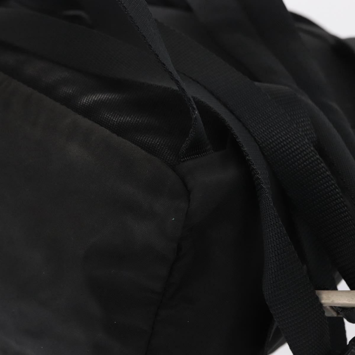 Prada Single Buckle Pocket Backpack Tessuto, BLACK, NYLON, Backpack