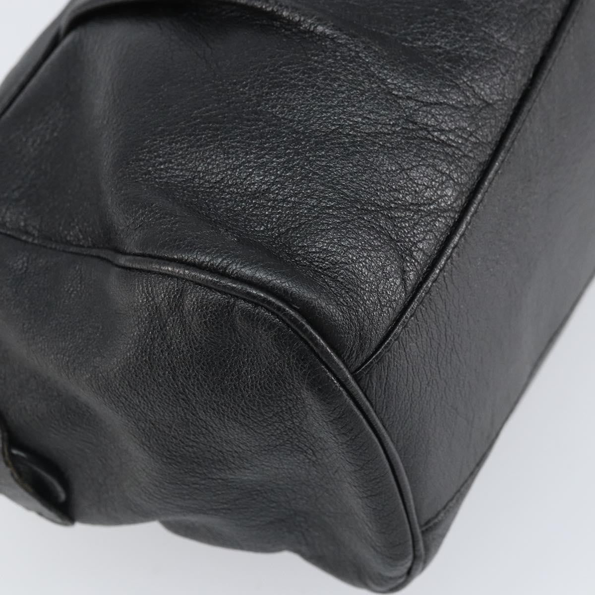 Salvatore Ferragamo Gancini handbag Leather, Black, Leather, Handbag