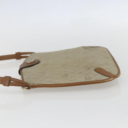 Christian Dior Vintage Honeycomb Shoulder Bag Canvas and Leather, BEIGE, CANVAS, Shoulder bag