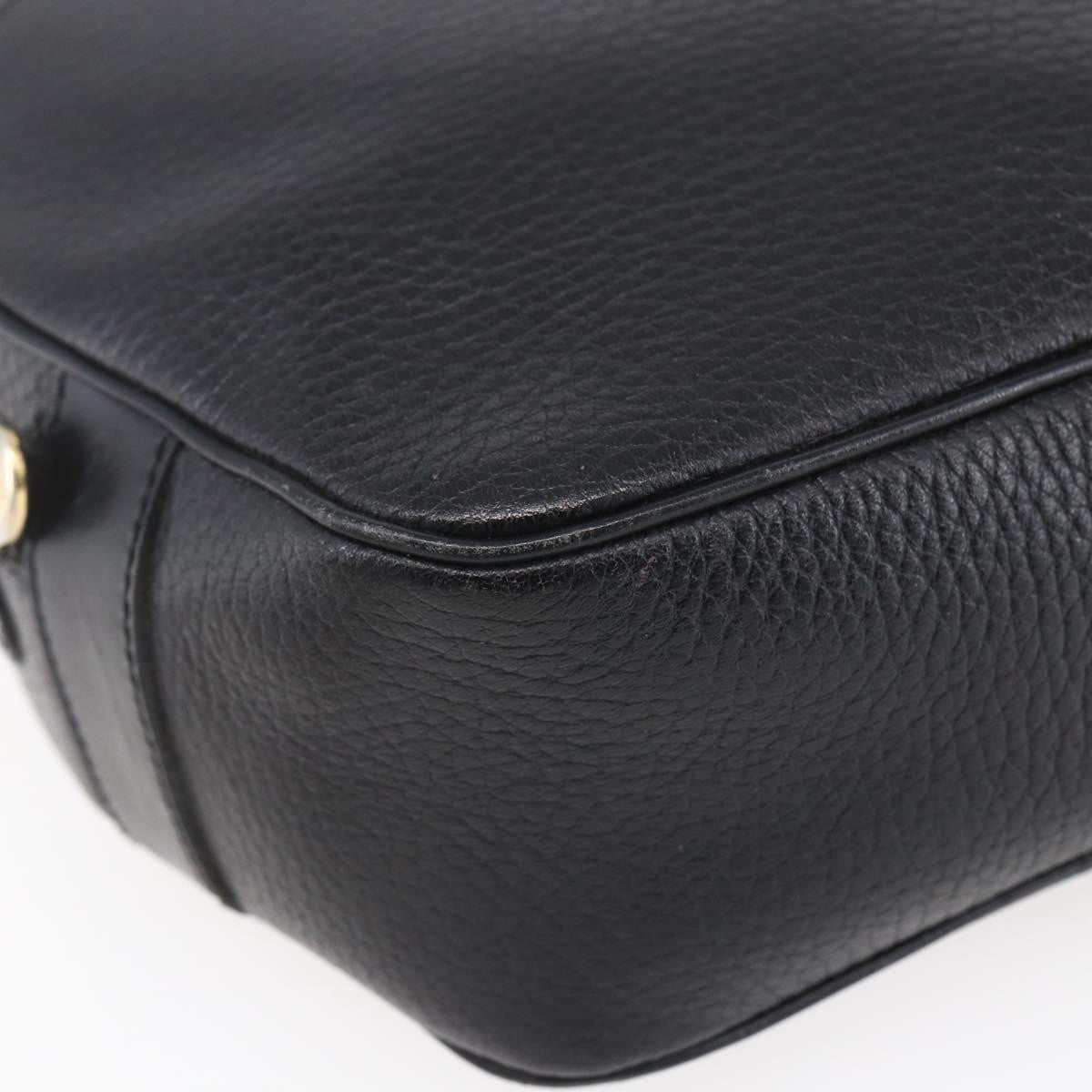 Celine Vintage Triomphe Shoulder Bag Leather, BLACK, LEATHER, Shoulder bag
