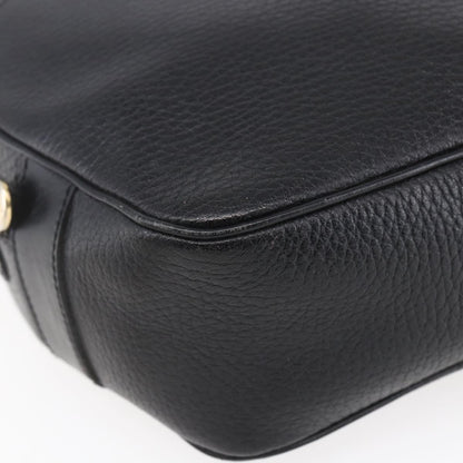 Celine Vintage Triomphe Shoulder Bag Leather, BLACK, LEATHER, Shoulder bag