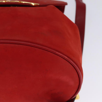 Salvatore Ferragamo Gancini Flap Drawstring Backpack Leather, RED, LEATHER, Backpack
