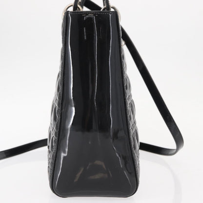 Christian Dior Lady Dior Bag Cannage Quilt Patent, BLACK, PATENT_LEATHER, Handbag
