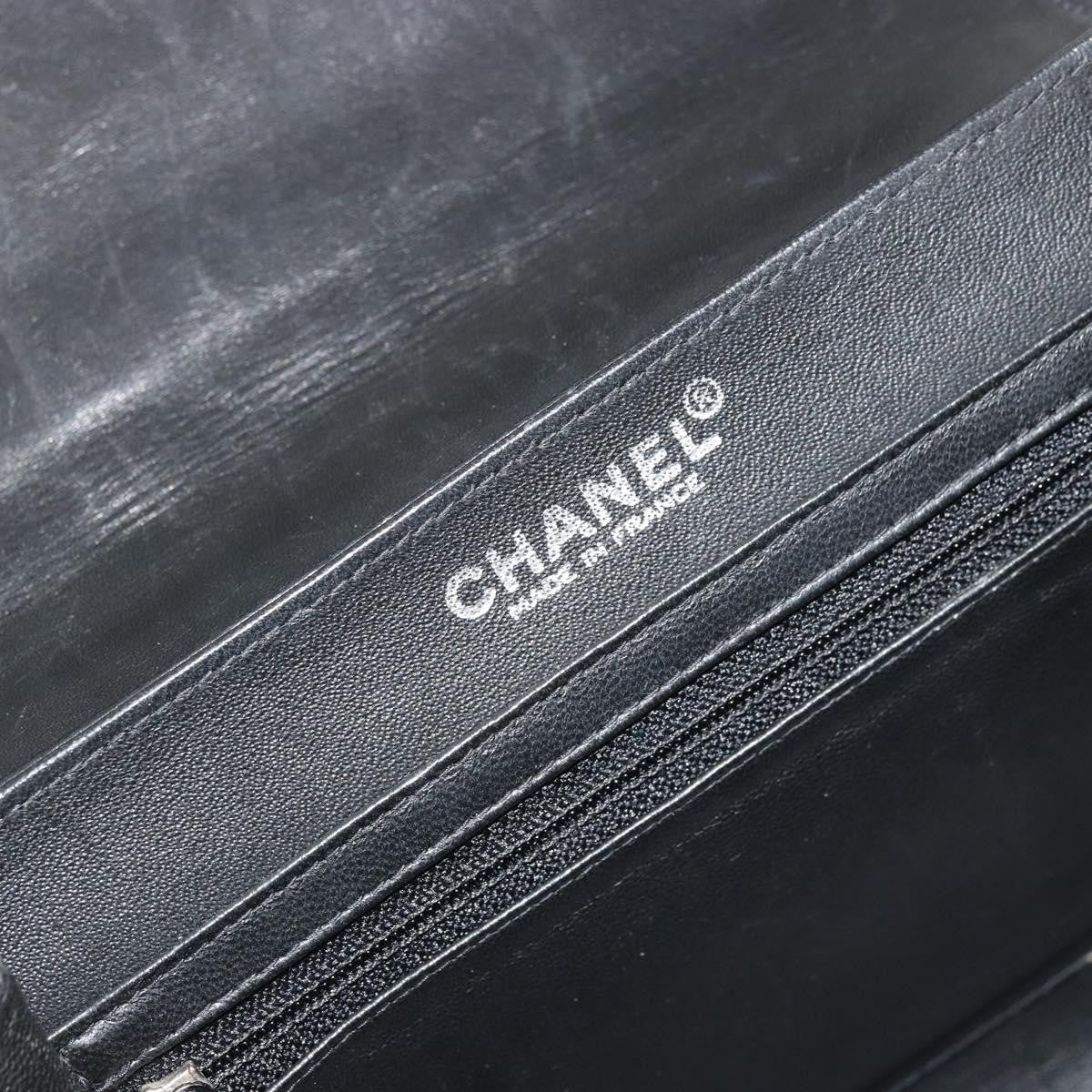 Chanel Chocolate Bar Accordion Reissue Flap Bag Quilted Lambskin, Black, Leather, Handbag
