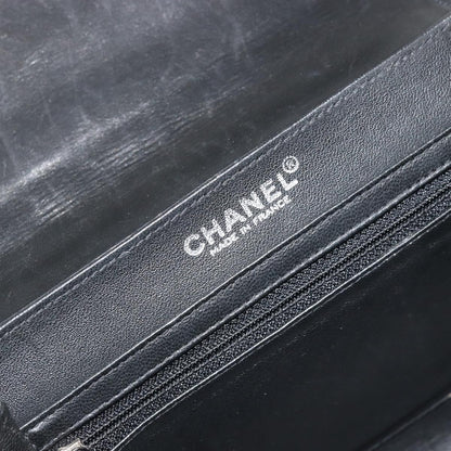 Chanel Chocolate Bar Accordion Reissue Flap Bag Quilted Lambskin, Black, Leather, Handbag