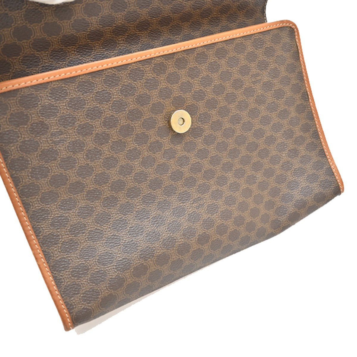 Celine Macadam Pochette Classic, BROWN, LEATHER, Clutche & pouche