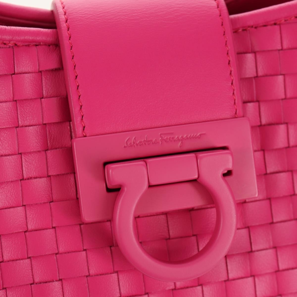 Salvatore Ferragamo Gancini Shoulder Bag Leather, PINK, LEATHER, Shoulder bag
