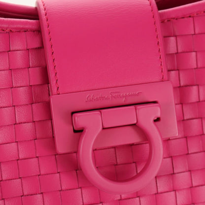 Salvatore Ferragamo Gancini Shoulder Bag Leather, PINK, LEATHER, Shoulder bag