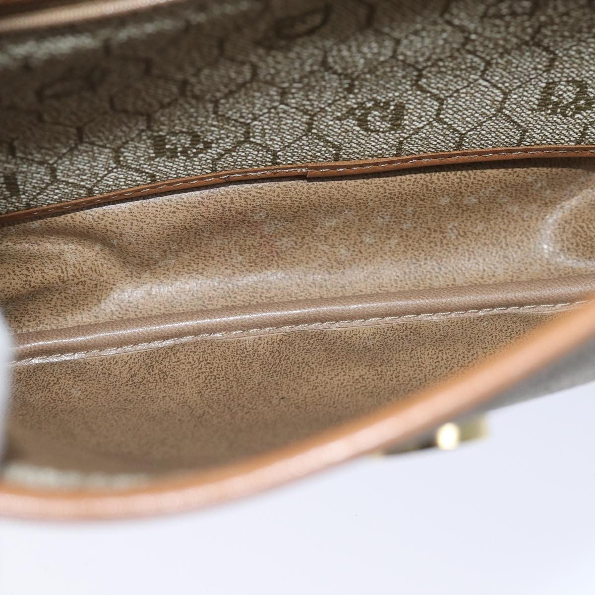 Christian Dior Vintage Honeycomb Flap Crossbody Bag Canvas and Leather, BEIGE, CANVAS, Crossbody bag