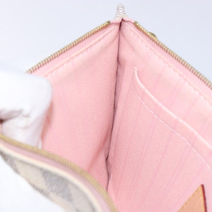 Louis Vuitton Neverfull Pochette Damier, WHITE, CANVAS, Clutche & pouche
