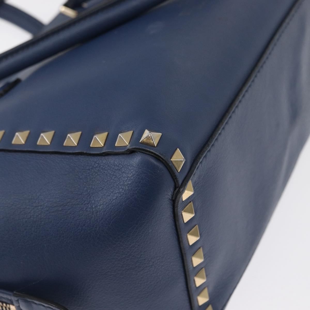 Valentino Garavani Rockstud Tote Rigid Leather, BLUE, LEATHER, Handbag