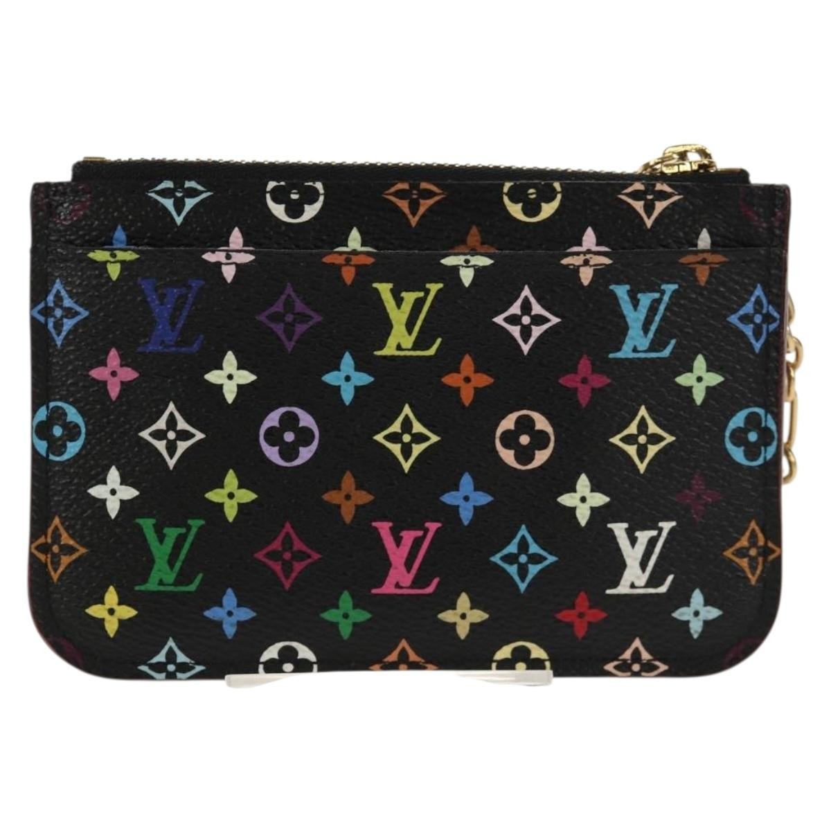 Louis Vuitton Pochette clés NM Monogram Multicolor Canvas, BLACK, CANVAS, Wallets