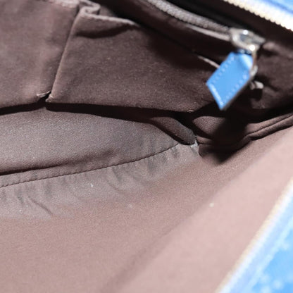 Gucci Zip Top Messenger Bag Diamante Leather, BLUE, LEATHER, Shoulder bag