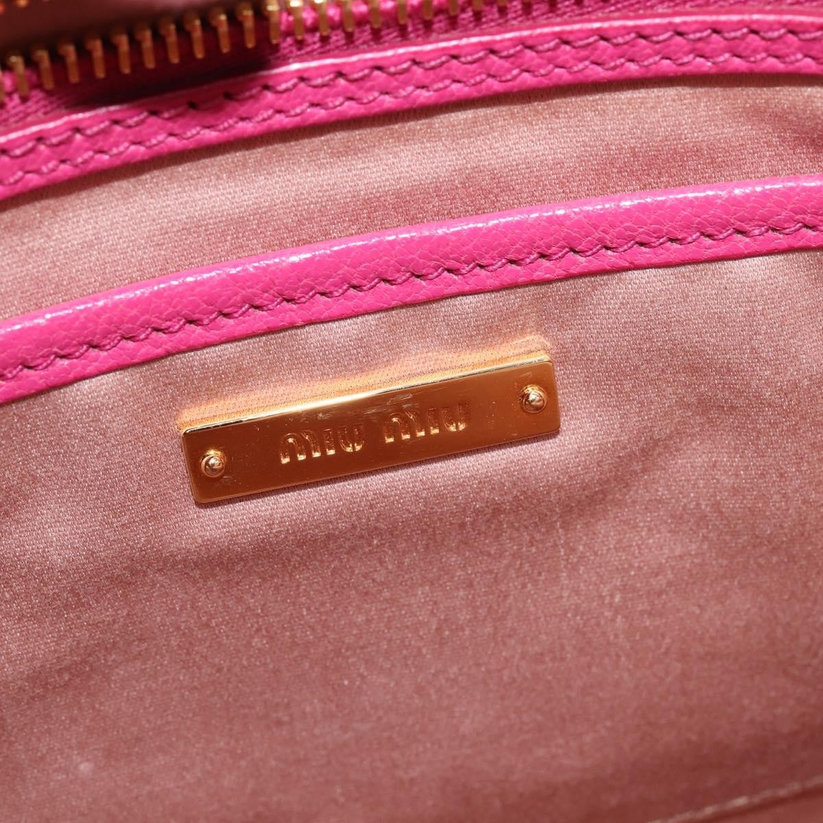 Miu Miu Madras Convertible Lock Tote Leather, PINK, LEATHER, Handbag