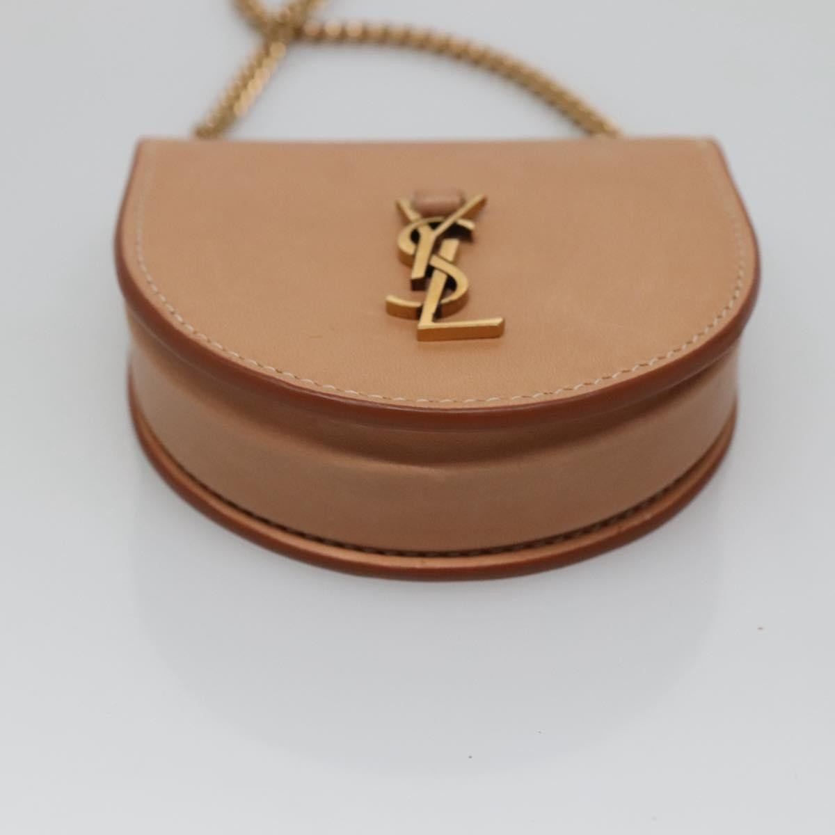 Saint Laurent Le K Chain Crossbody Bag Leather, BEIGE, LEATHER, Crossbody bag