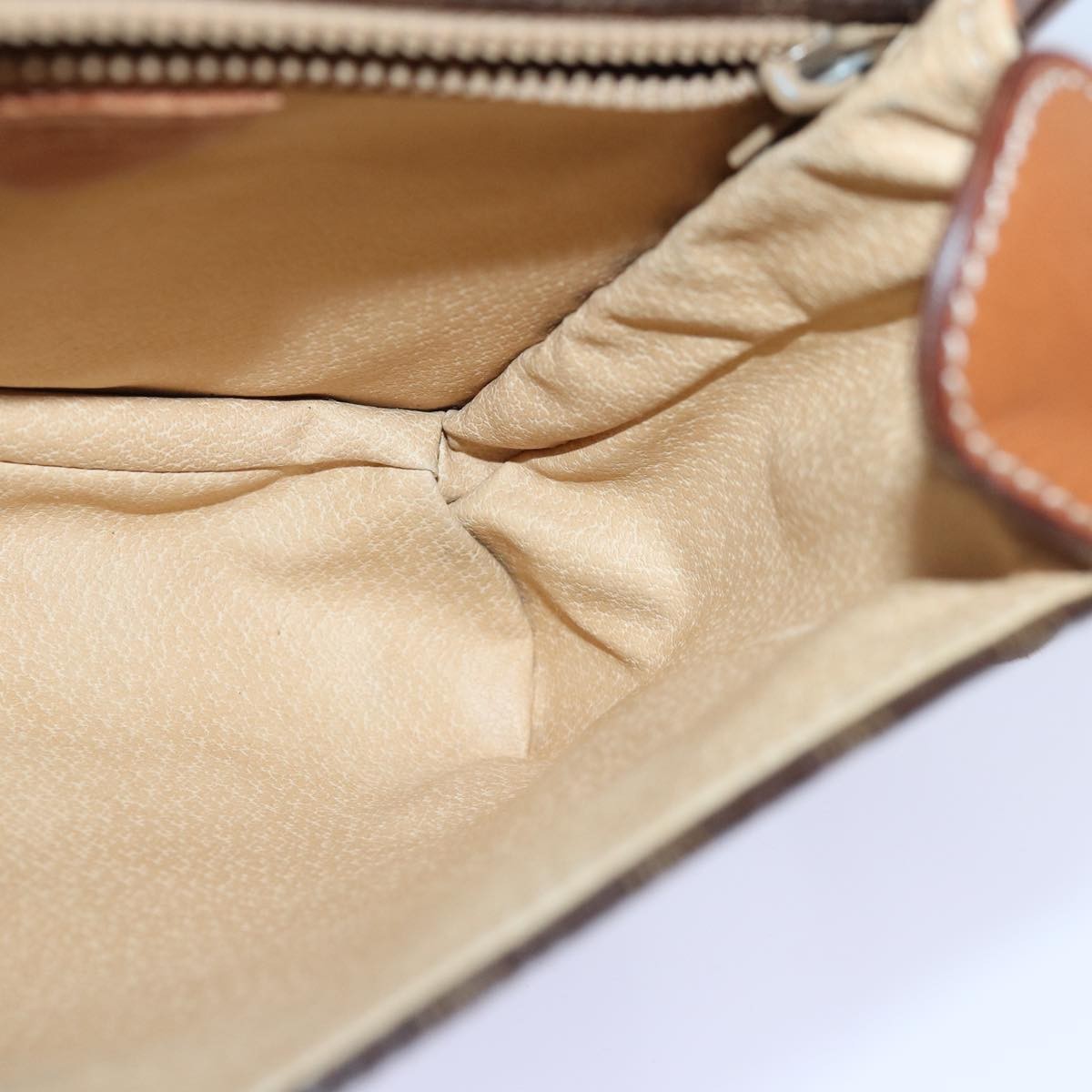 Celine Vintage Macadam Shoulder Bag Canvas and Leather, BROWN, CANVAS, Shoulder bag