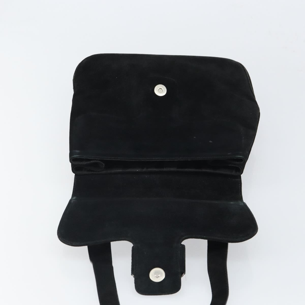Salvatore Ferragamo Vala Shoulder Bag Suede, BLACK, SUEDE, Shoulder bag
