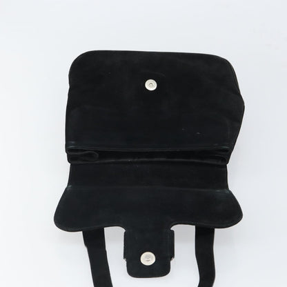 Salvatore Ferragamo Vala Shoulder Bag Suede, BLACK, SUEDE, Shoulder bag