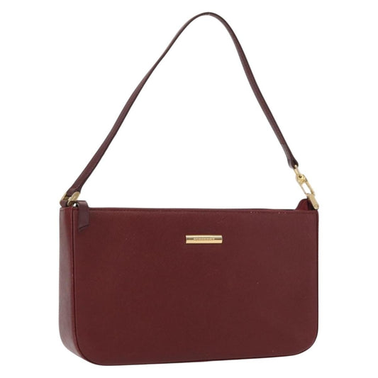 Burberry Vintage Shoulder Bag Leather, BURGUNDY, LEATHER, Shoulder bag