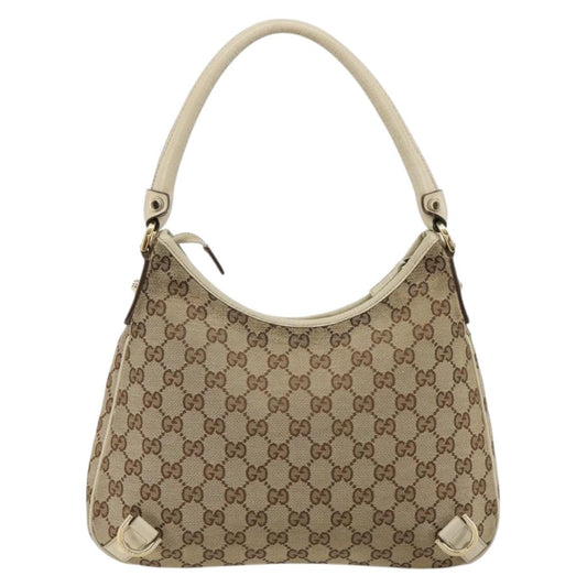 Gucci Abbey Shoulder Bag GG Canvas, Beige, Canvas, Shoulder Bag