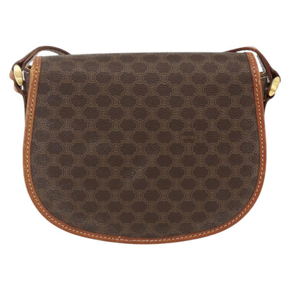 Celine Vintage Macadam Shoulder Bag Canvas and Leather, Brown, Canvas, Shoulder Bag