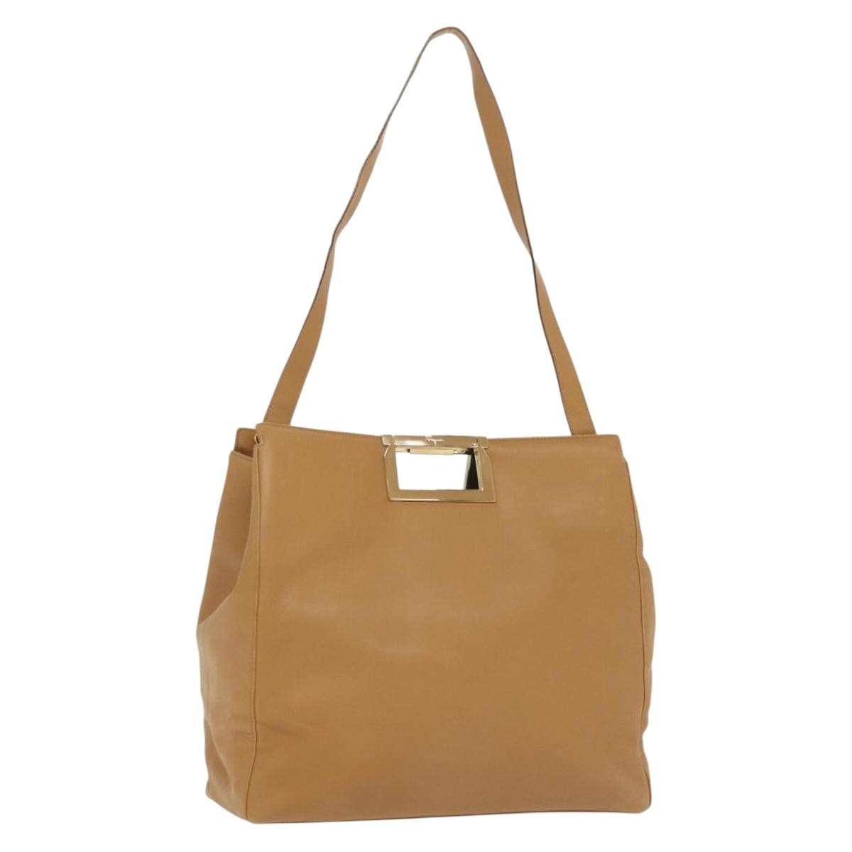 Salvatore Ferragamo Shoulder Bag Leather, BEIGE, LEATHER, Shoulder bag