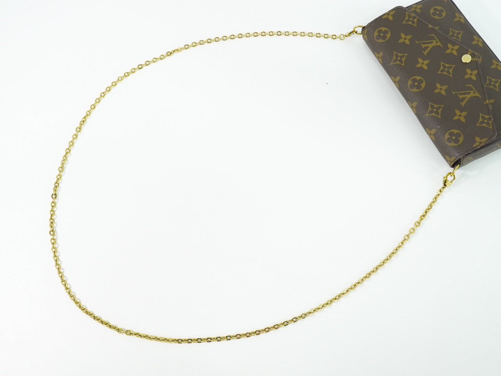 Louis Vuitton Felicie Pochette Monogram Canvas, BROWN, CANVAS, Clutche & pouche