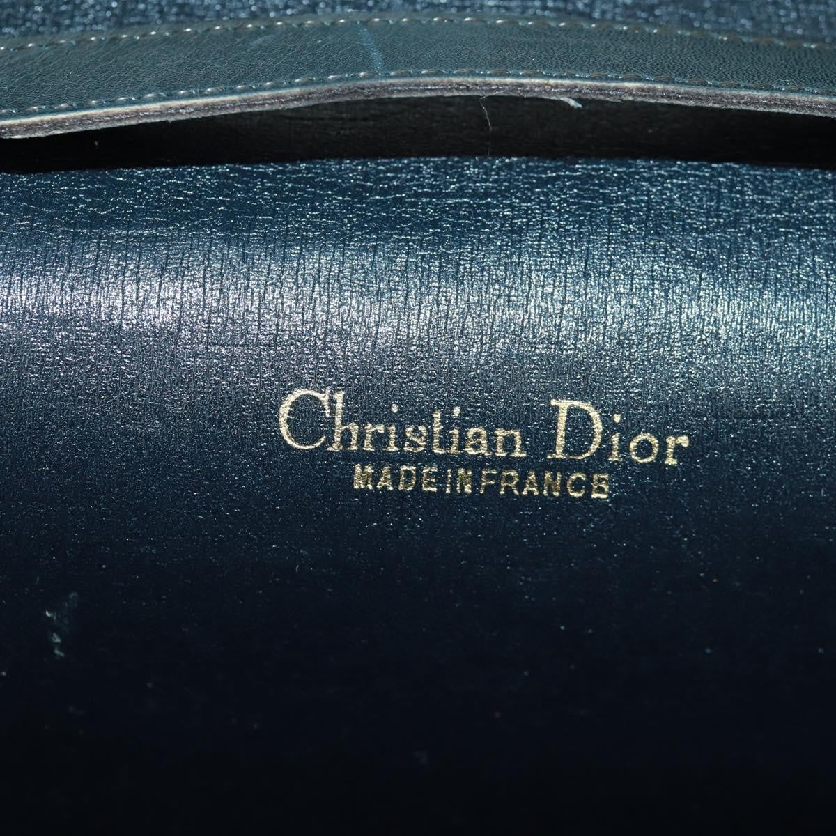 Christian Dior Vintage Chain Flap Shoulder Bag Diorissimo Canvas, Navy, Canvas, Shoulder Bag