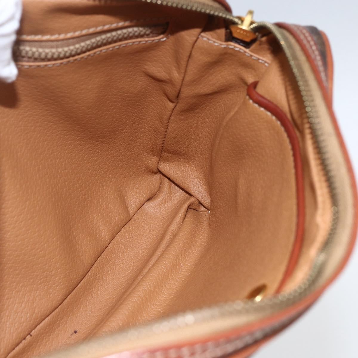 Celine Macadam Pochette Canvas and Leather, BROWN, PVC, Clutche & pouche