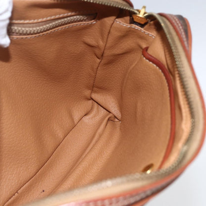 Celine Macadam Pochette Canvas and Leather, BROWN, PVC, Clutche & pouche