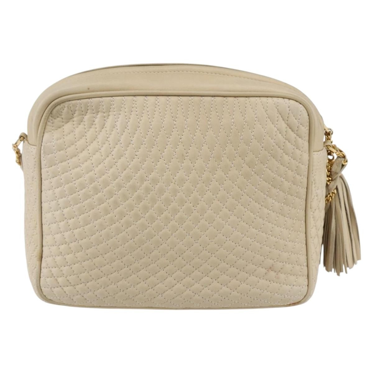 Bally Vintage Shoulder Bag Quilted leather, ECRU, LEATHER, Shoulder bag