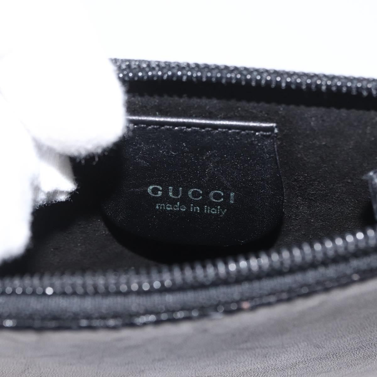 Gucci Vintage Bamboo Hobo Leather, BLACK, LEATHER, Tote bag