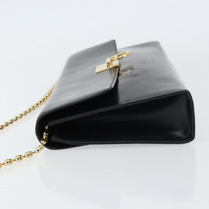 Salvatore Ferragamo Gancini Chain Shoulder bag Leather, BLACK, LEATHER, Shoulder bag