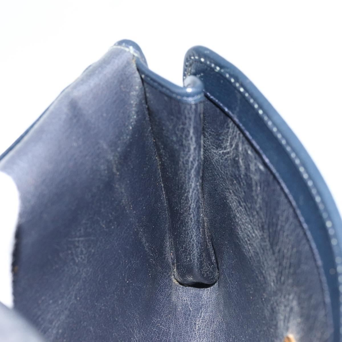 Christian Dior Vintage Chain Envelope Flap Bag Honeycomb Coated Canvas, NAVY, LEATHER, Shoulder bag