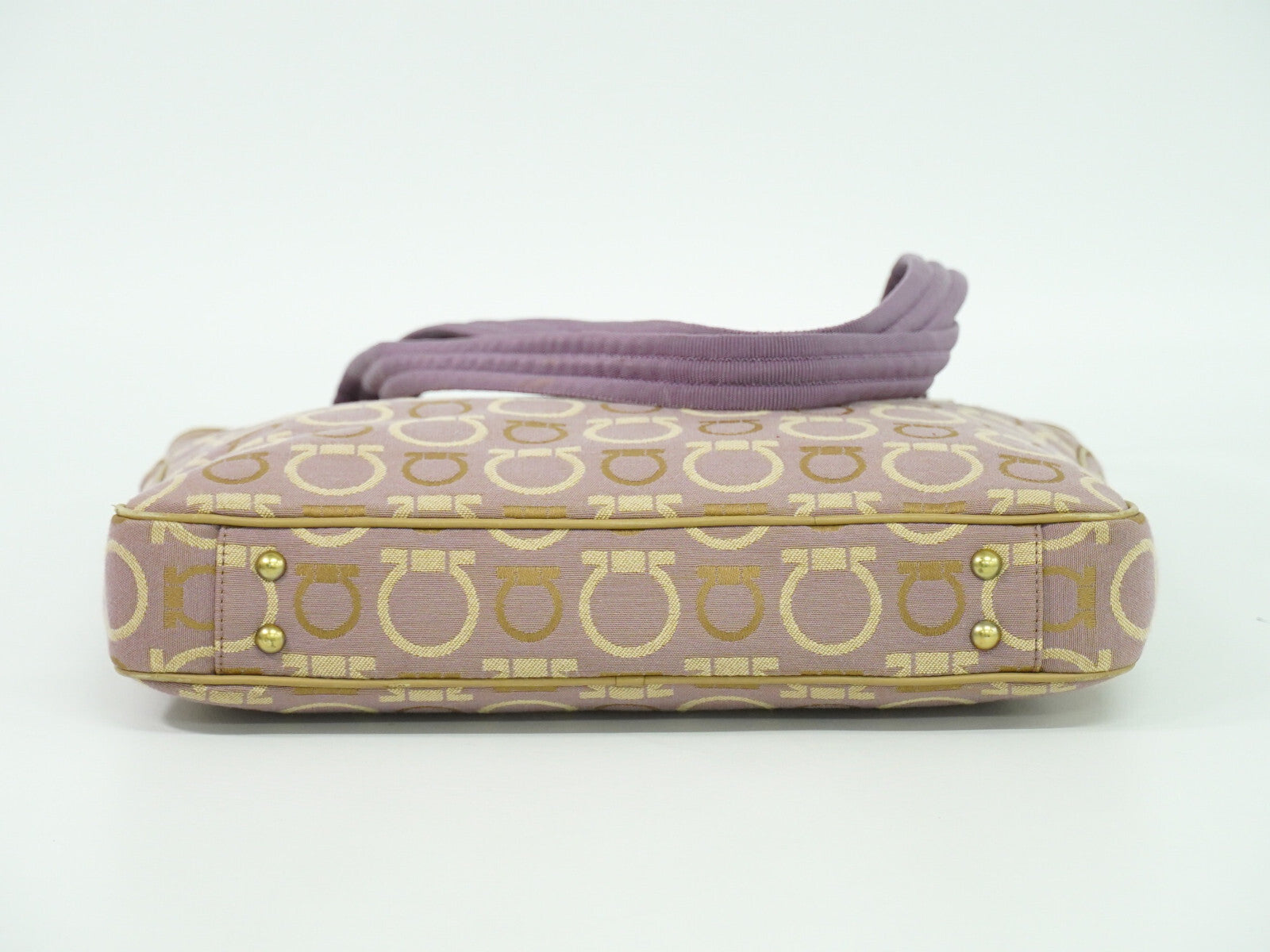 Salvatore Ferragamo Gancini Shoulder Bag Canvas, PURPLE, CANVAS, Shoulder bag