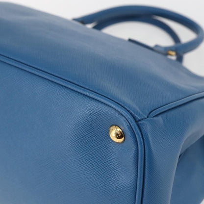 Prada Lux Open Tote Saffiano Leather, BLUE, LEATHER, Tote bag