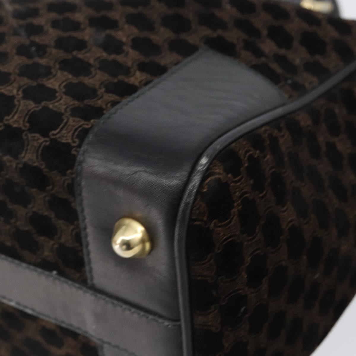 Celine Vintage Macadam Handbag C Macadam Suede, BLACK, SUEDE, Handbag