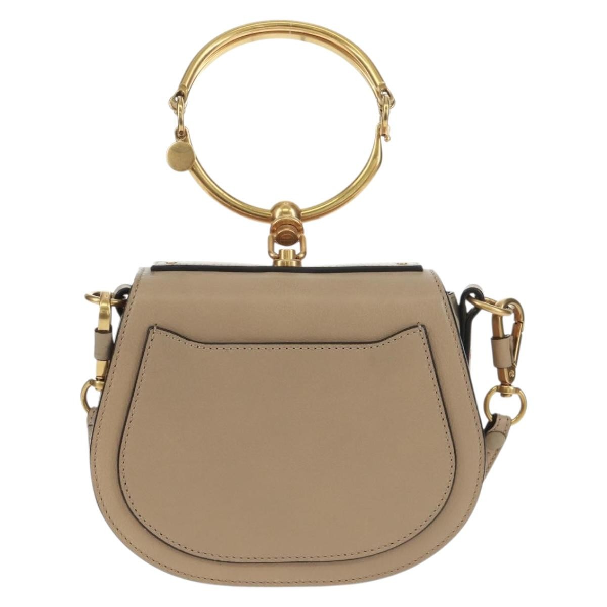 Chloe Nile Crossbody Bag Leather, BEIGE, LEATHER, Shoulder bag